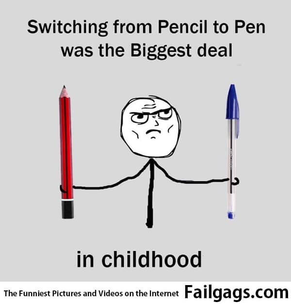 Switching From Pencil to Pen Was the Biggest Deal in Childhood Meme