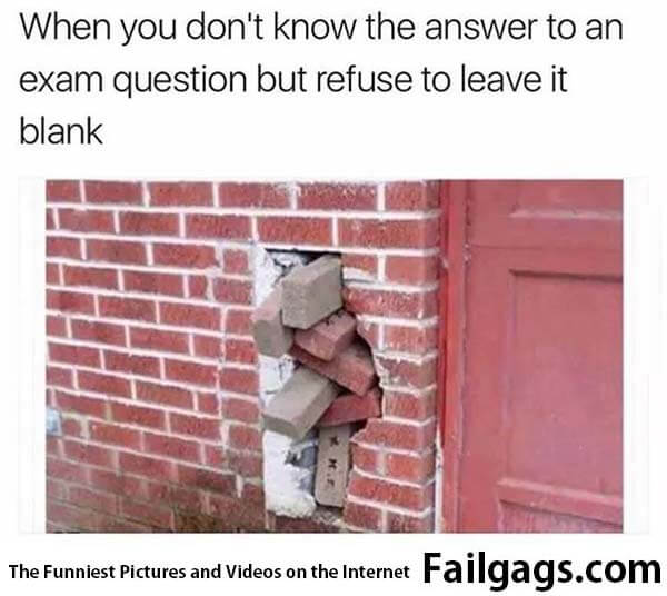 When You Don't Know the Answer to an Exam Question but You Refuse to Leave It Blank Meme