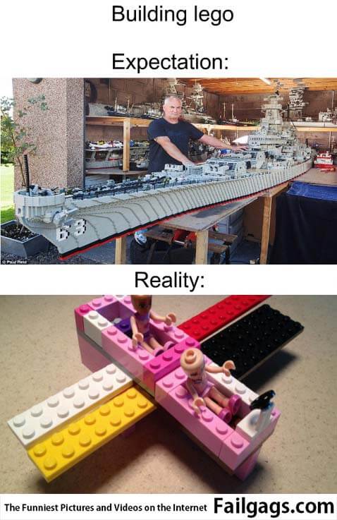 Building Lego Expectation Reality Meme