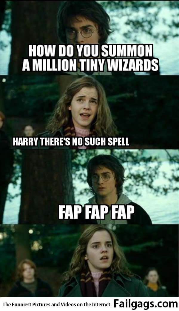 How Do You Summon a Million Tiny Wizards Harry Thes No Such Spell Fap Fap Fap Meme