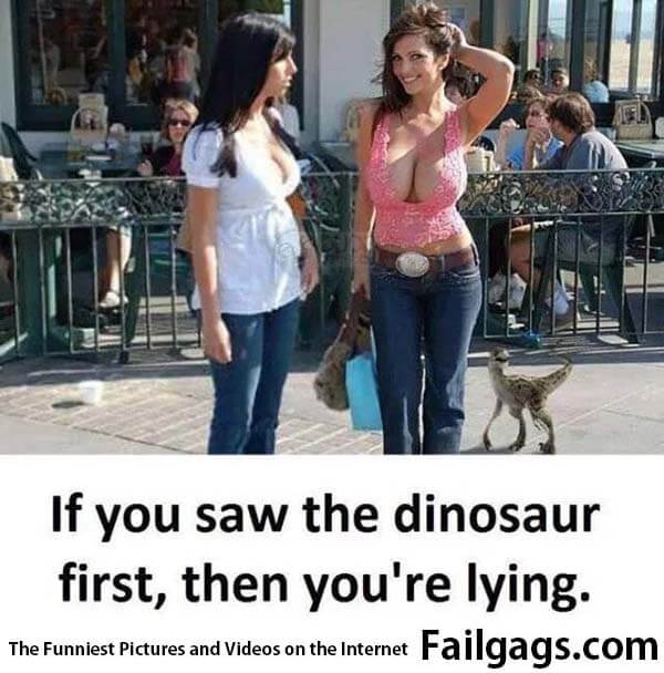 If You Saw the Dinosaur First Then You're Lying Meme