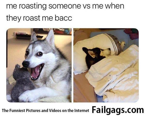 Me Roasting Someone Vs Me When They Roast Me Back Meme