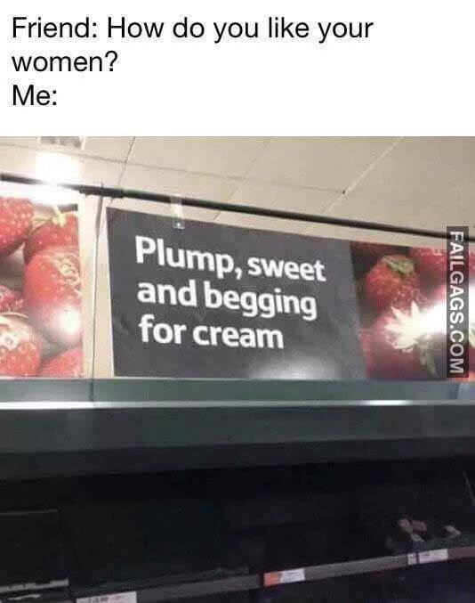 Friend How Do You Like Your Women? Me Plump Sweet And Begging For Cream Meme