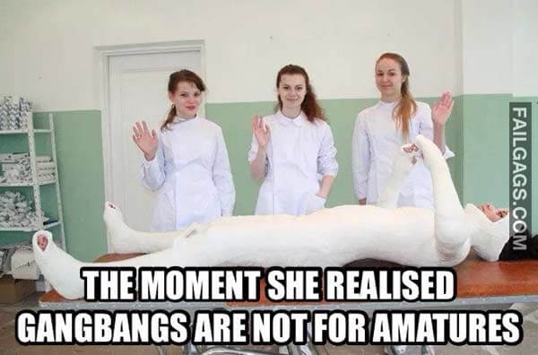 The Moment She Realised Gangbangs Are Not For Amateurs Meme
