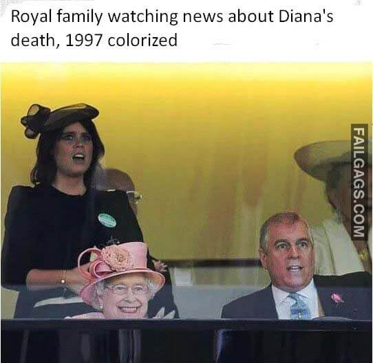 royal family watching news about diana's death meme