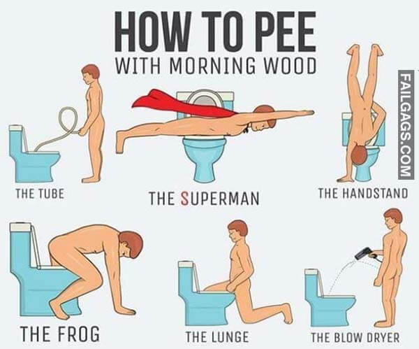 How To Pee With Morning Wood Meme