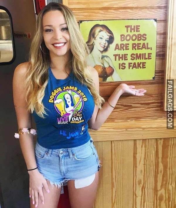 The Boobs Are Real The Smile Is Fake Meme