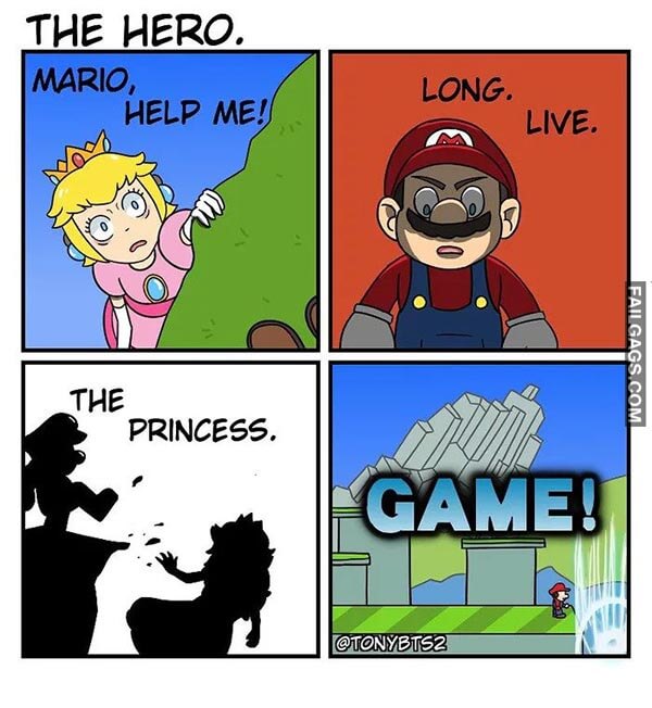 The Hero Mario Help Me Long Live The Princess Meme