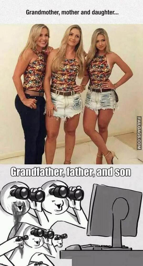 Grandmother, Mother And Daughter Vs Grandfather, Father, And Son Meme