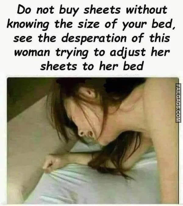 Do Not Buy Sheets Without Knowing The Size Of Your Bed, See The Desperation Of This Woman Trying To Adjust Her Sheets To Her Bed Meme