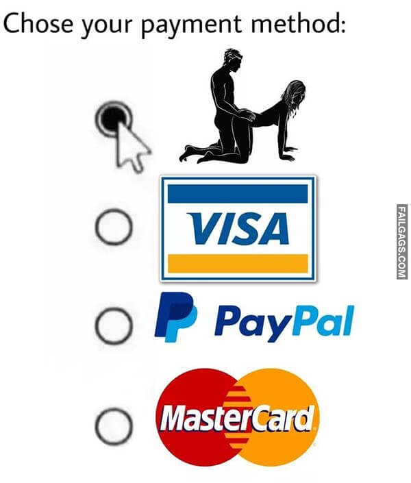 Choose Your Payment Method: Visa Paypal Mastercard Meme