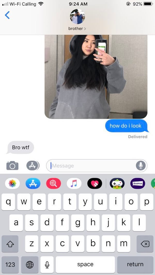 Never Ask Your Brother How You Look 