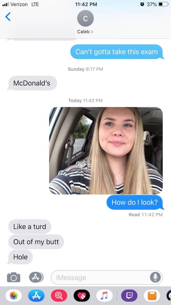 Never Ask Your Brother How You Look 