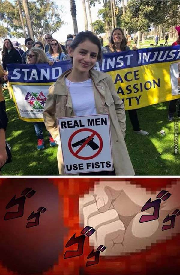 Real Men Use Fists Meme
