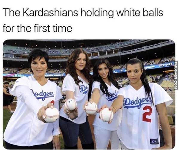 The Kardashians Holding White Balls for the First Time Meme