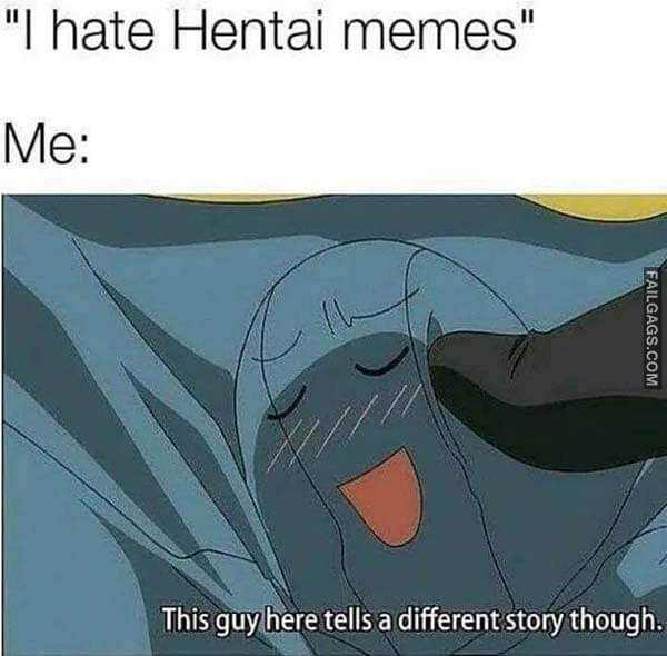 I Hate Hentai Memes Me This Guy Here Tells a Different Story Though Meme