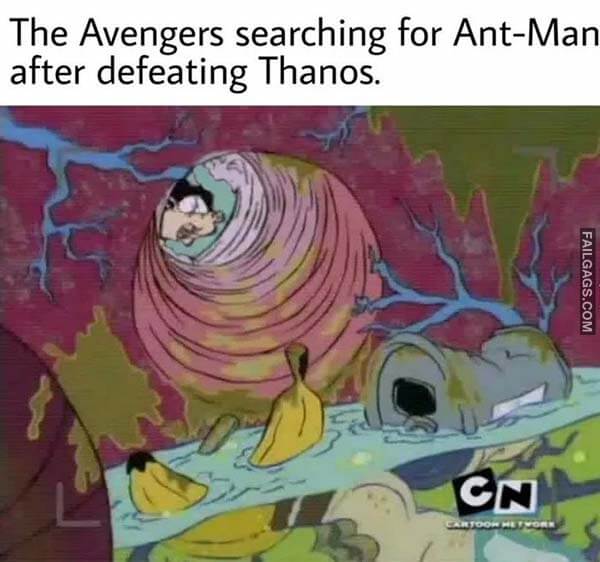 The Avengers Searching for Ant-man After Defeating Thanos Meme