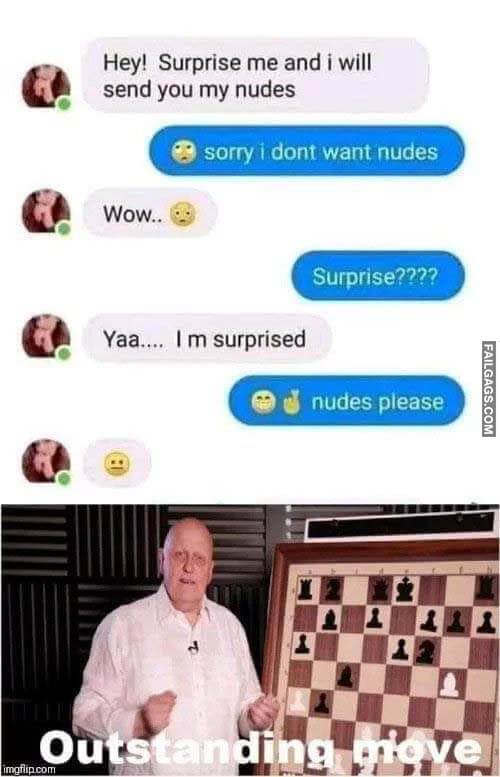 Hey! Surprise Me and I Will Send You My Nudes Sorry I Dont Want Nudes Wow.. Surprise? Yaa.... I M Surprised Nudes Please Outstanding Move Meme