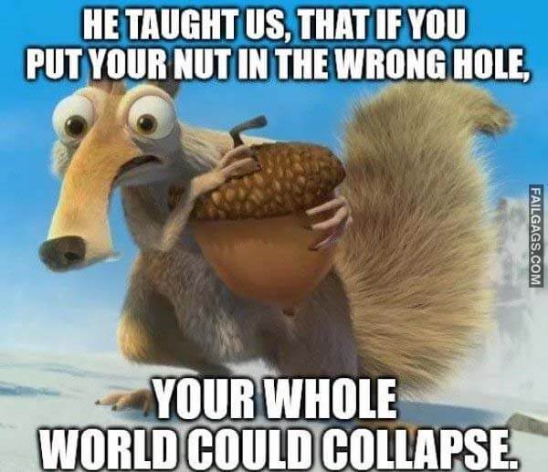 If You Put Your Nut In The Wrong Hole Your Whole World Would Collapse