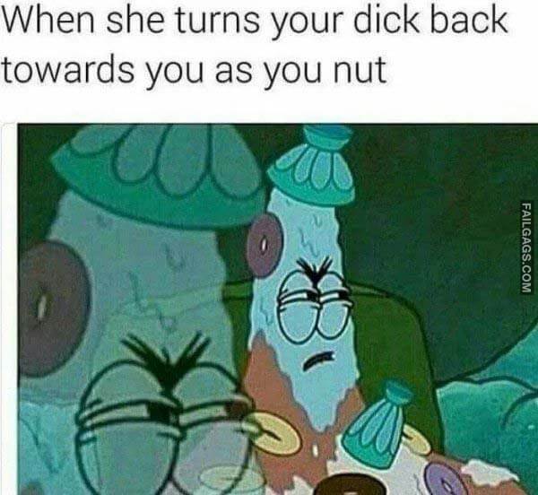When She Turns Your Dick Back Towards You as You Nut Meme