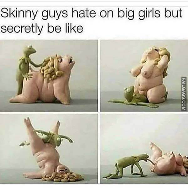 Skinny Guys Hate on Big Girls but Secretly Be Like Meme