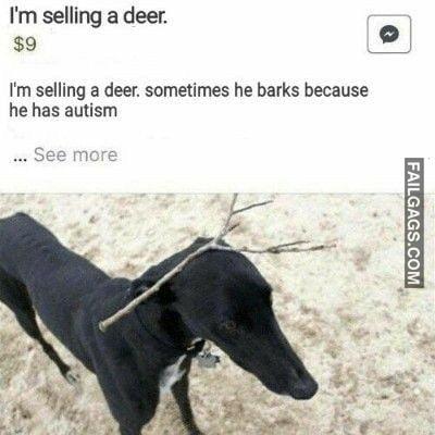 I'm Selling a Deer. $9 I'm Selling a Deer. Sometimes He Barks Because He Has Autism Memes