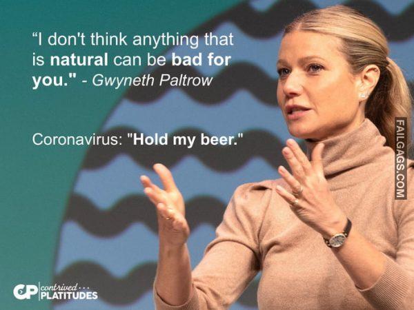 I Don't Think Anything That is Natural Can Be Bad for You Gwyneth Paltrow Coronavirus: Hold My Beer Memes