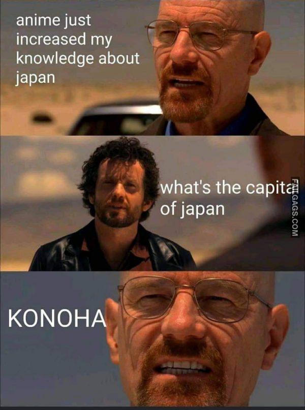 Anime Just Increased My Knowledge About Japan What's the Capital of Japan Konoha Memes