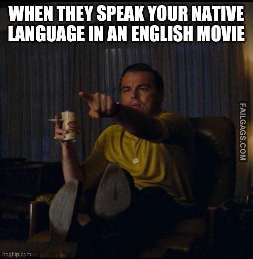 When They Speak Your Native Language in an English Movie Memes