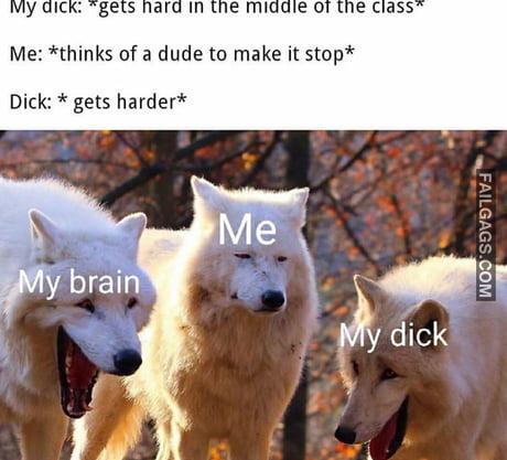 My Dick: Gets Hard in the Middle of the Class Me: Think of a Dude to Make It Stop* Dick: Gets Harder Memes