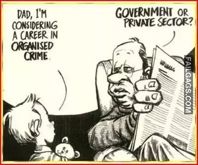 Dad I'm Considering a Career in Organised Crime Government or Private Sector? Meme