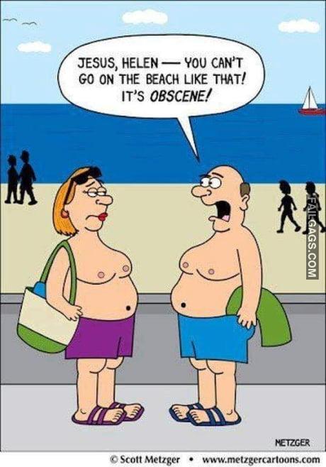 Jesus, Helen You Cant Go on the Beach Like That! It's Obscene! Meme