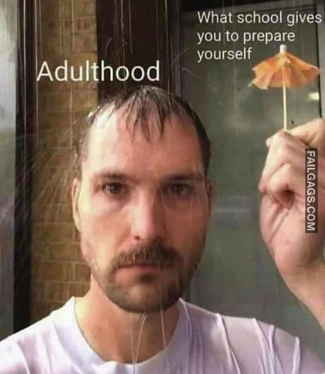 Adulthood What School Gives You to Prepare Yourself Meme