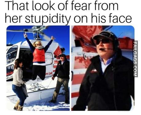 That Look of Fear From Her Stupidity on His Face Meme