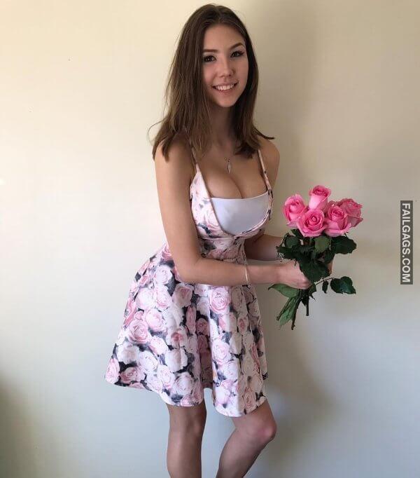 hot teen girl with big boobs in Sundress 11