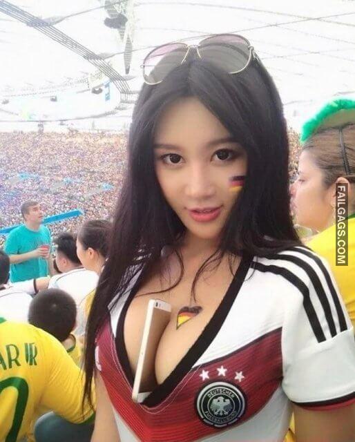 Hot female football fans with sexy body 3