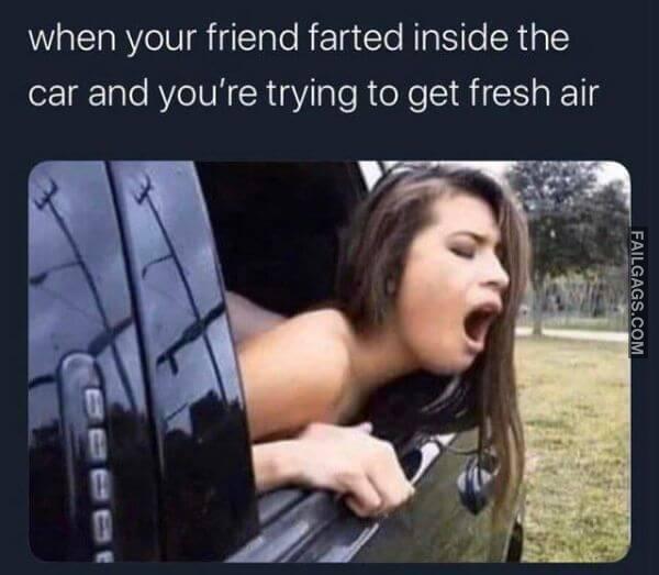 When Your Friend Farted Inside the Car and Youre Trying to Get Fresh Air Meme