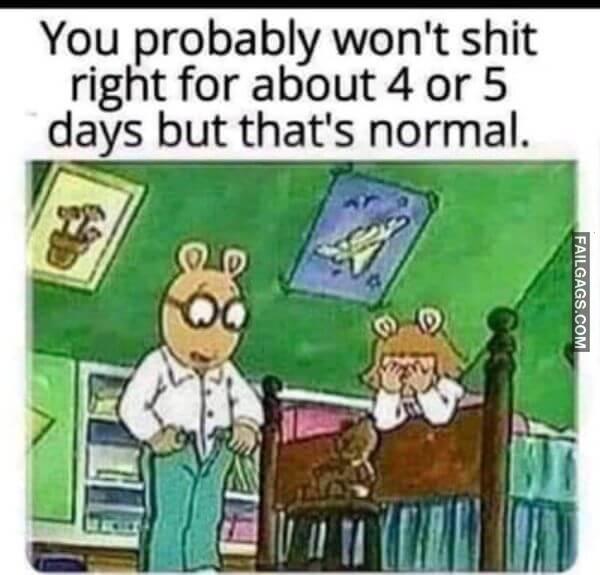 You Probably Wont Shit Right for About 4 or 5 Days but Thats Normal Funny Sex Memes