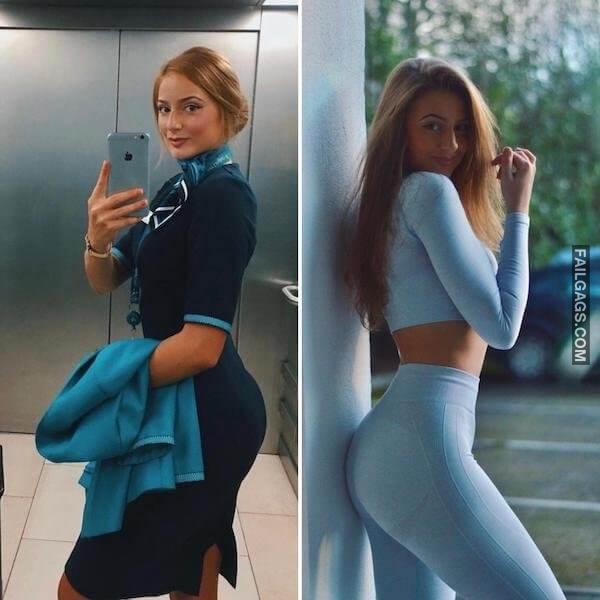 Hot Flight Attendants Showing Perfect Body 10