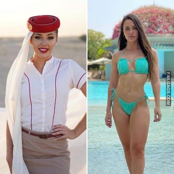 Hot Flight Attendants Showing Perfect Body 4