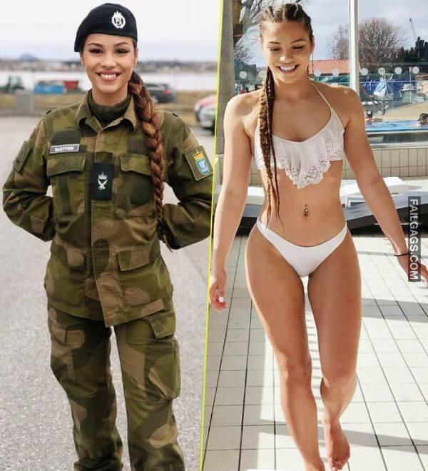 Hot Military Women in and Out Uniforms 2