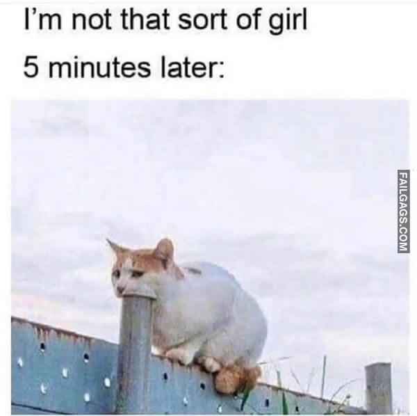 Im Not That Sort of Girl 5 Minutes Later Funny Adult Memes