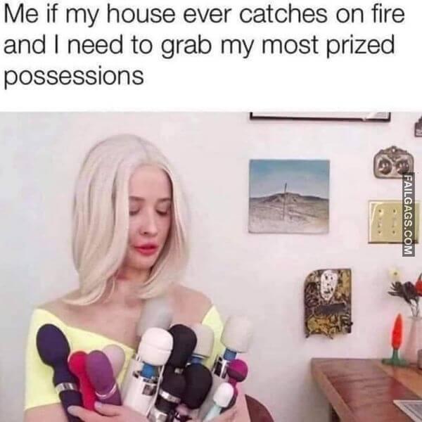 Me if My House Ever Catches on Fire and I Need to Grab My Most Prized Possessions Funny Dirty Memes