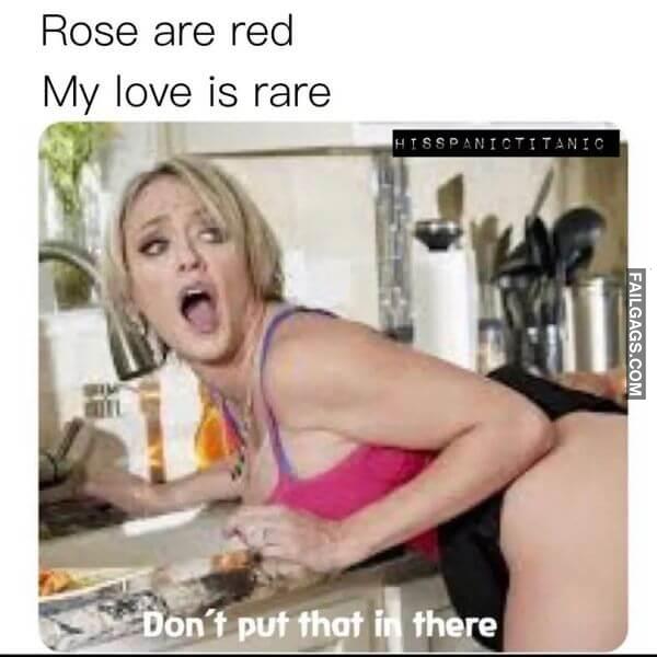 Rose Are Red My Love Is Rare Dont Put That in There Funny Dirty Memes