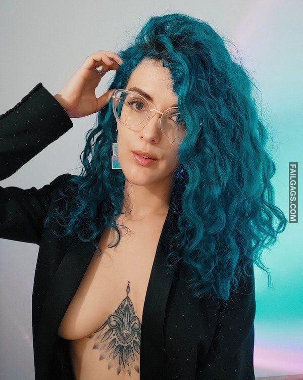 Hot Dyed Hair Girl Showing Big Boobs 4