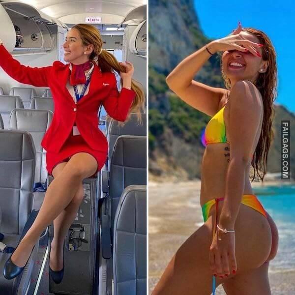 Hot Flight Attendants Showing Sexy Figure 11