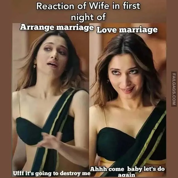 Reaction of Wife in First Night of Arrange Marriage Ufff Its Going to Destroy Me Love Marriage Ahhh Come Baby Lets Do Again Adult Indian Memes